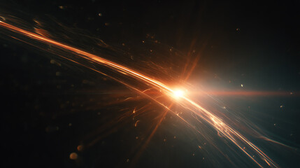 Obraz premium An abstract image showcasing glowing light rays against a dark background, perfect for digital media and design projects.