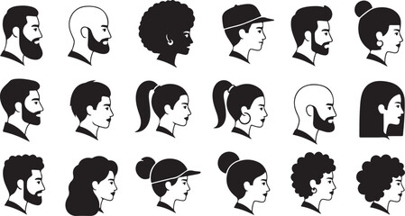 Diverse collection of headshots featuring varied hairstyles a striking silhouette © Tahmina