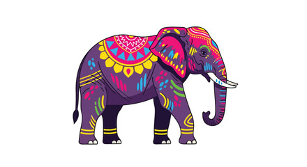 Fototapeta premium Colorful elephant illustration vector