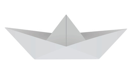 Grey paper boat. vector illustration