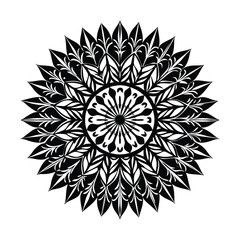 Black and white mandala vector illustration