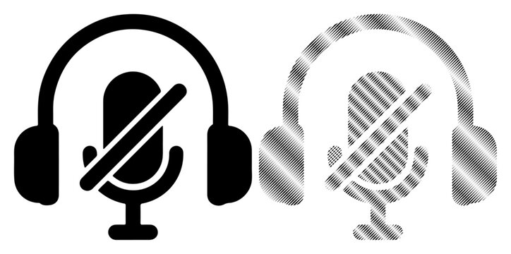 Muted microphone icon with headphones, signaling silence or no sound transmission