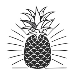 Obraz premium Vector black and white pineapple icon