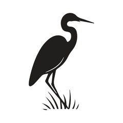 Obraz premium Premium Ornamental Heron Wildlife Identity Illustration Concept