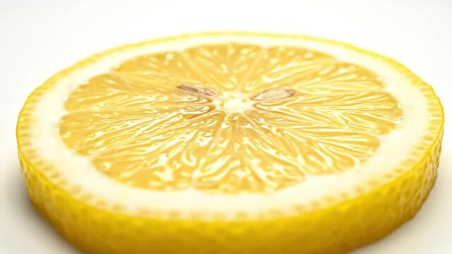 Sliced Fresh Lemon Halved in Bright Studio Setting
