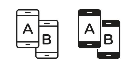 A B testing icon collection. Vector design pack © Hestia