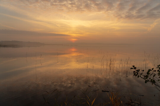 Lake Seksty. Landscape of Masuria in Poland, Karwik village in the Pisz area.