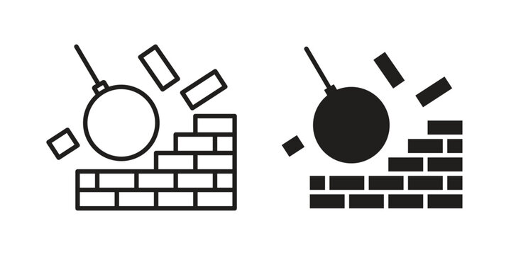 Demolition icon collection. Vector design pack