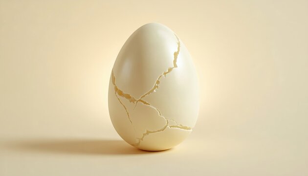 Easter Concept An egg shell cracked