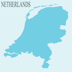 Obraz premium States Map of Netherlands With Detailed Borders