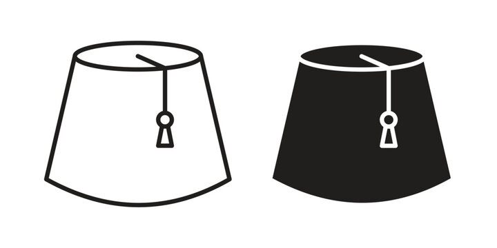 Fez hat icon collection. Vector design pack