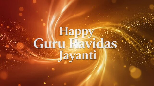Happy Guru Ravidas Jayanti Golden Particle Abstract Background