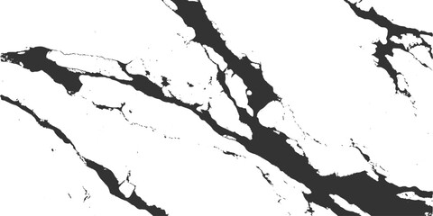Fototapeta premium Grunge black and white paint splashes create a dirty ink splatter texture design with a cracked brush pattern and a silhouette map border on a stained vector paper illustration