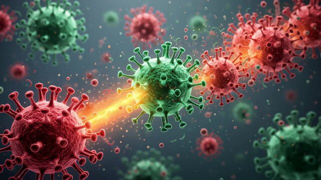 Measles outbreaks concept,Virus particle microscopic organism infection disease pathogen virus