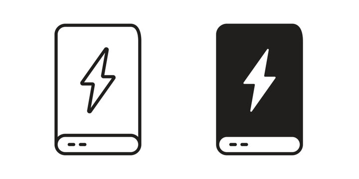 Power bank icon collection. Vector design pack