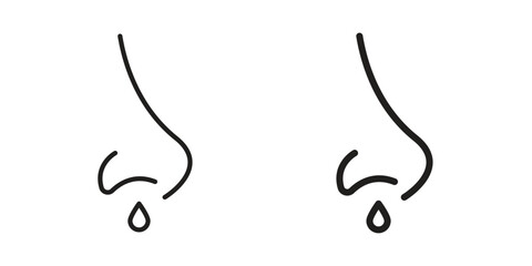 Fototapeta premium Runny nose icon collection. Vector design pack