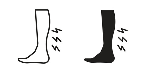 Shin pain icon collection. Vector design pack