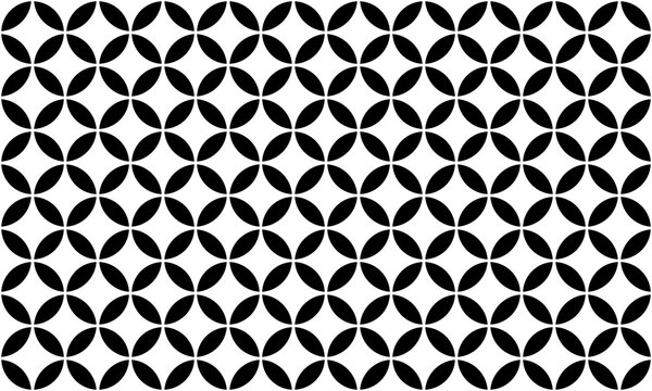Black seamless Japanese Shippo geometric pattern