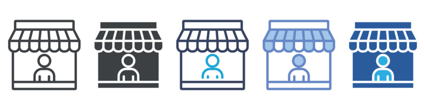 Vendor icon set multiple style collection