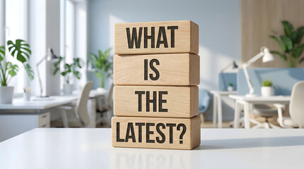 What Is The Latest Text on Wooden Blocks in Office Setting
