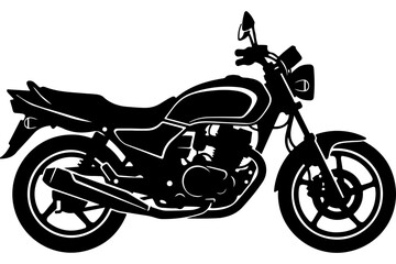 Naklejka premium Black and White Motorcycle Vector Illustration