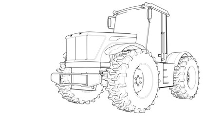 Obraz premium tractor graphic sketch 3d illustration 
