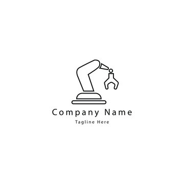 Modern robotic arm logo for innovative company branding