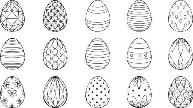 Cute Easter Bunny with Decorated Eggs Vector Illustration