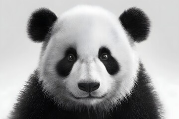 Obraz premium A panda's playful smile paints a snapshot in nature‚Äôs black-and-white masterpiece.
