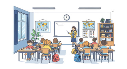 happy classroom, kids learning © Wild