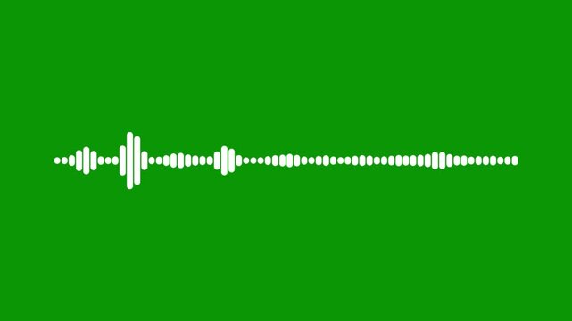Modern white sound spectrum animation, audio equalizer bars motion, music rhythm pulse display, voice over waveform interface, digital frequency visualizer, green background 4k
