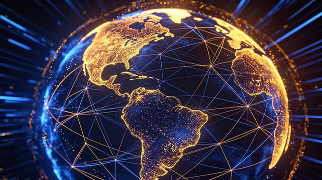 Globe with network connections