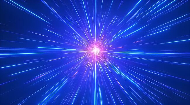 Hyperspace Travel with Glowing Blue Trails Abstract Background for Future Concepts