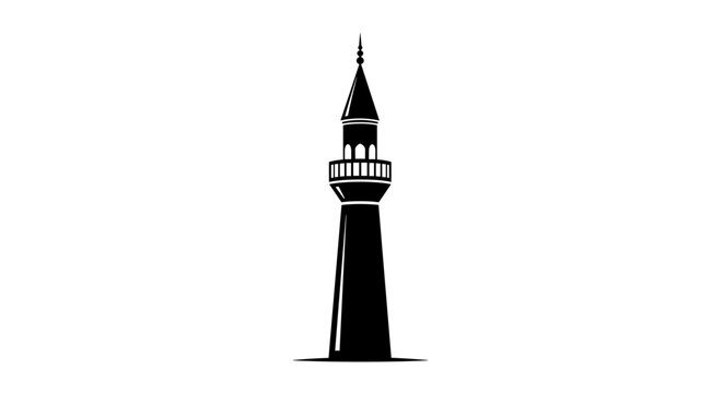 Black Silhouette of Lighthouse Tower Structure 1.