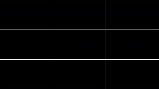 rule of thirds grid for framing and composition for film, video, photography and cinematography image making guide frame camera guide markings overlay 4K animation with alpha channel 