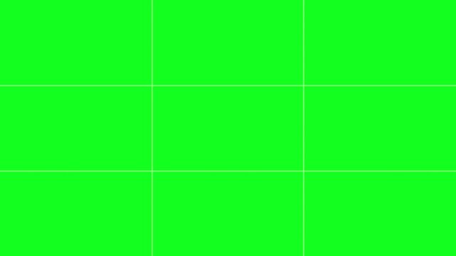 rule of thirds composition and framing grid guide frame gridlines used for photography, cinematography, film, video and art images 4K on screen video assist guides overlay with green screen chroma key