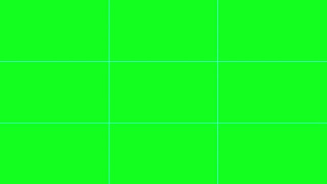 rule of thirds composition and framing grid guide frame gridlines used for photography, cinematography, film, video and art images 4K on screen video assist guides overlay with green screen chroma key