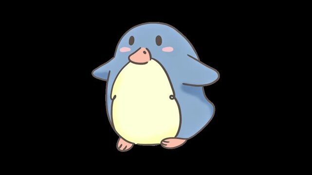 Cute Blue Penguin Cartoon Character Animation