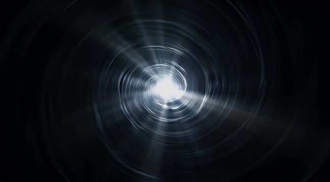 Mysterious vortex with swirling patterns of light leading into a bright center