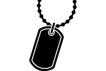 Fototapeta premium Black Dog Tag Necklace Vector Illustration