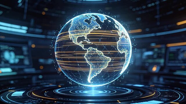 Digital globe with network connections