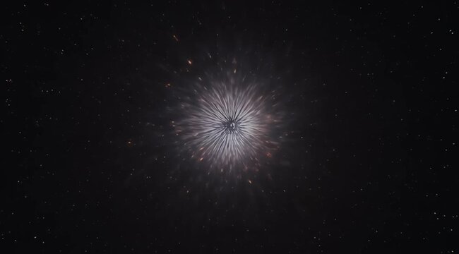 Dramatic depiction of a singularity or cosmic event in deep space
