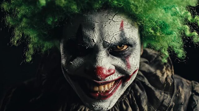 Creepy Clowns Sinister Grin - A Terrifying Portrait of Horror.