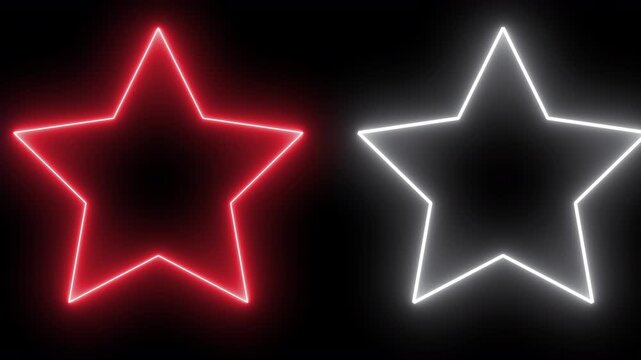 stars of patriotic red, white and blue scrolling across screen with a fast crawl of star shaped outline shapes glamorous glitzy glowing graphic titles element 4K animation with black background