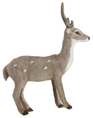 Standing deer figurine on transparent background
