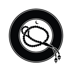 Prayer Beads Crescent Moon Lantern Symbol Islamic Art © DesignerHannan