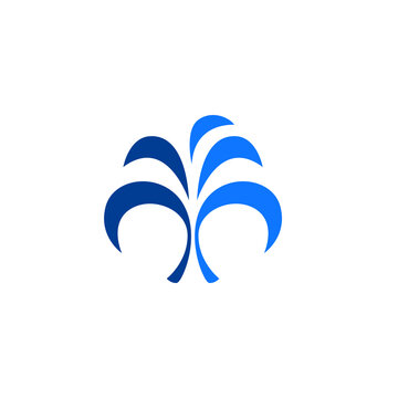 Abstract Blue Fountain Water Splash Logo