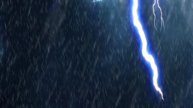 hard rain with thunder in the night overlay background