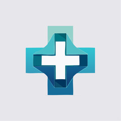 Obraz premium Abstract Geometric Medical Cross Symbol Design Representing Health and Wellness Innovation and Care