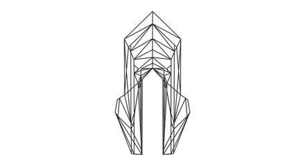 Obraz premium abstract geometric linear structure forming a futuristic archway symbolizing innovation and design for modern tech or architectural concepts